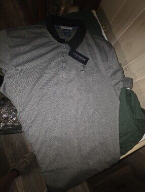 Lucchese Men's Heather Gray Polo with Black Contrast Collar